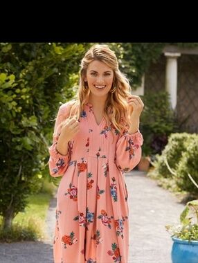 Matilda Jane Lets Go Out Pink Floral Dress Size Large